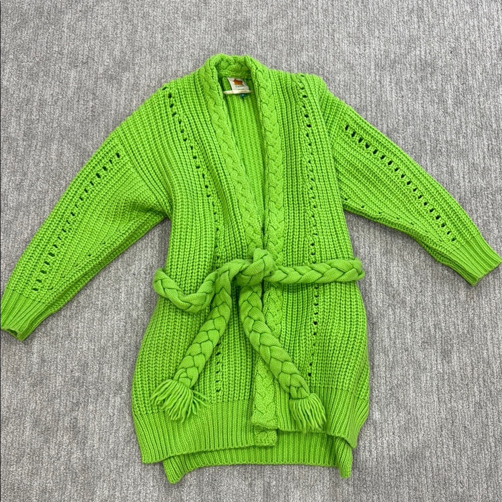 Farm Rio Green Cable Knit Women's Sweater